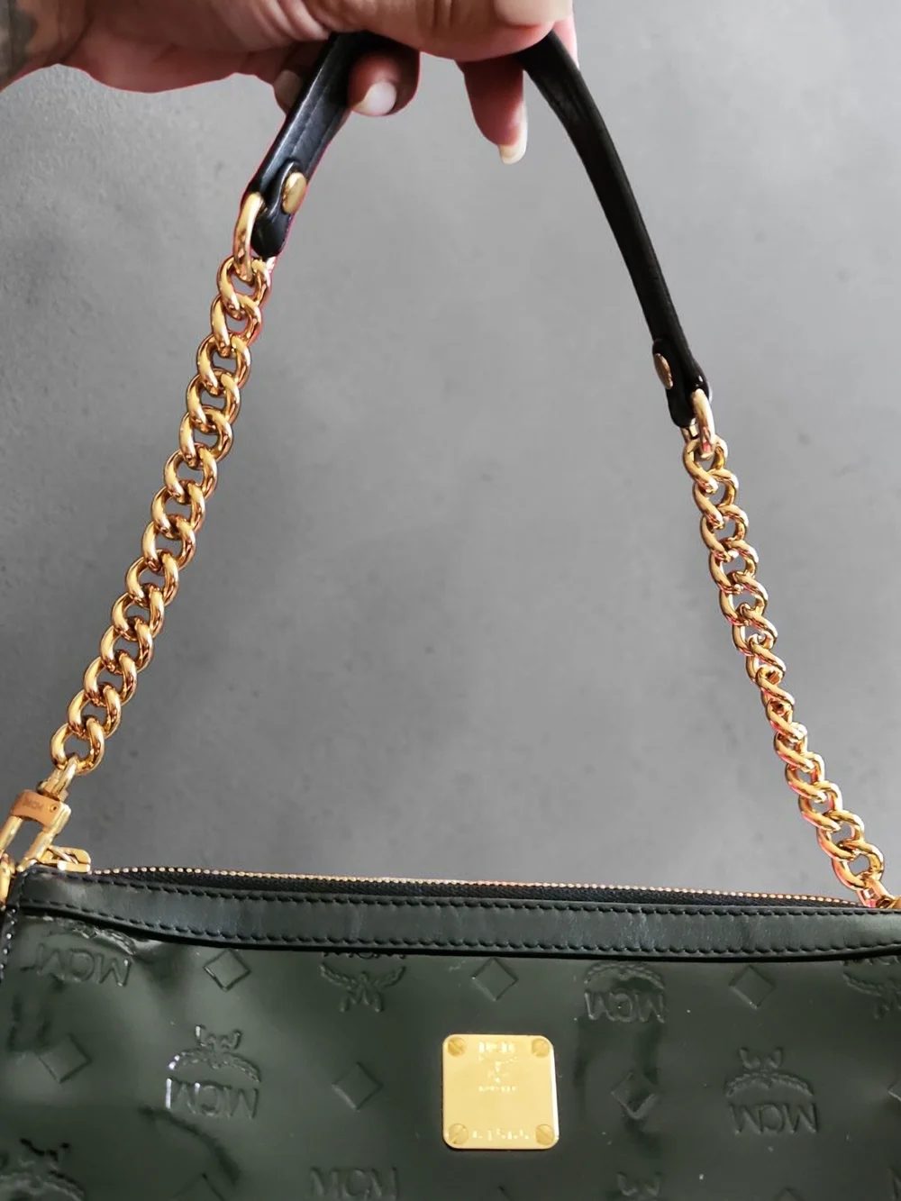 MCM Patent Leather bag with Gold hardware